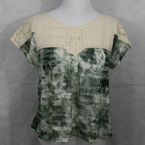 Free People Anthropologie Sheer Poly Blouse SZ L - Picture 2 of 9